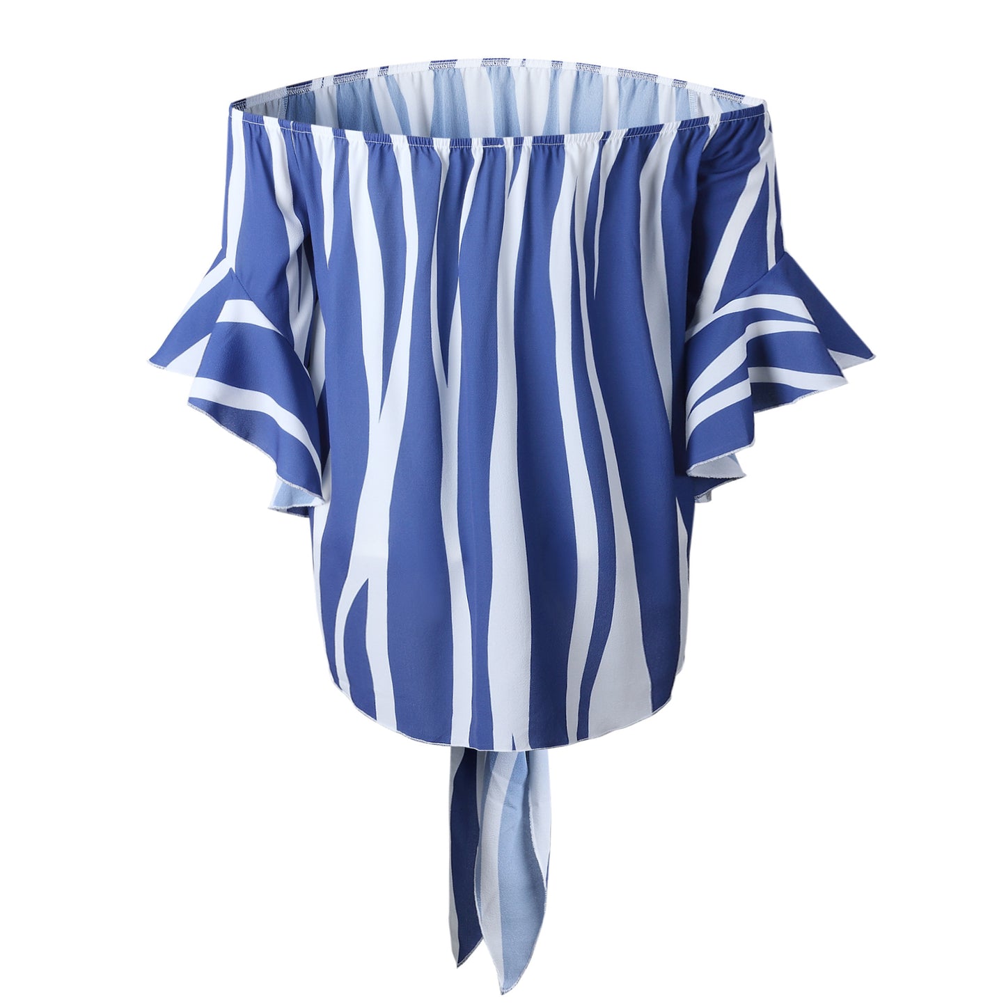 Stripe Off The Shoulder Chiffon Top