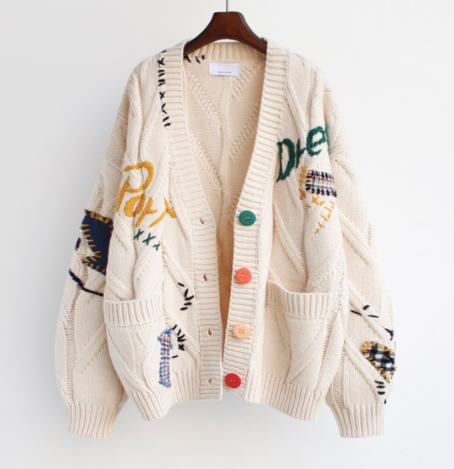 Letters Knit Cardigan
