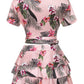 Floral Top And Skirt Two Pieces Set, two pieces, VIVIMARKS
