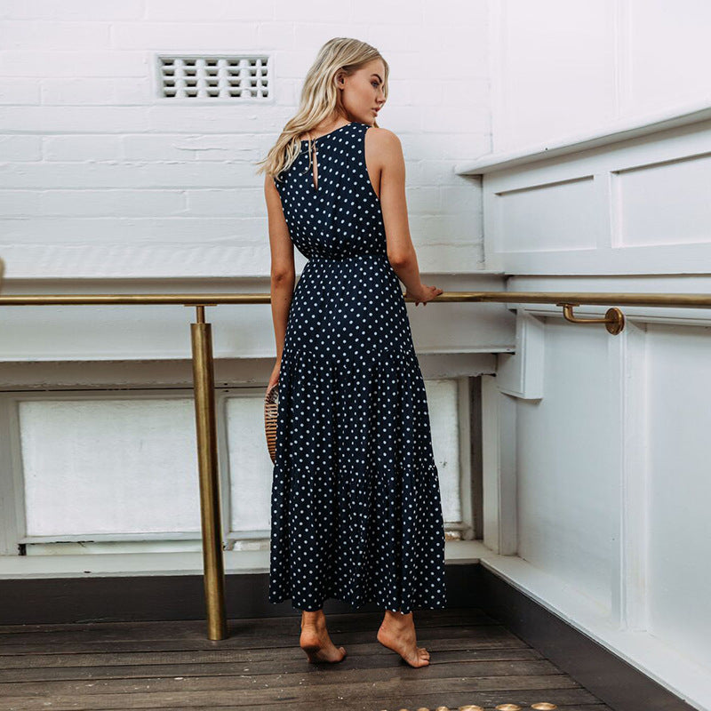 Dots Print Maxi Dress, dress, VIVIMARKS