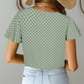 Front Buttons Deep V Neck Top