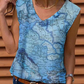Map Pattern Sleeveless Top
