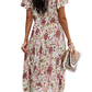 Floral V Neck Dress
