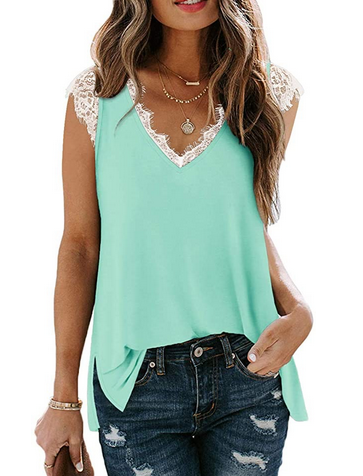 V Neck Sleeveless Top