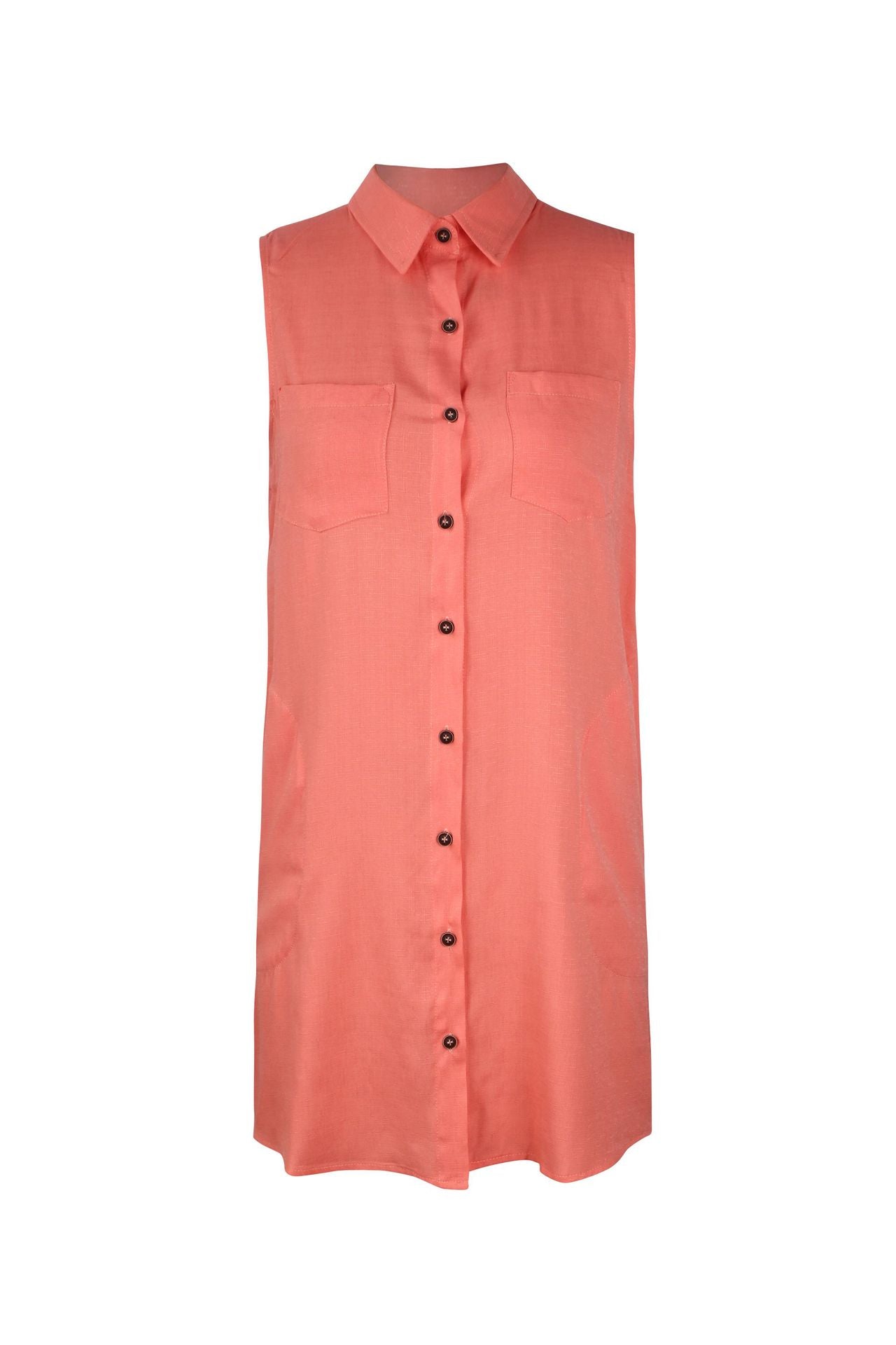 Sleeveless Front Buttons Blouse