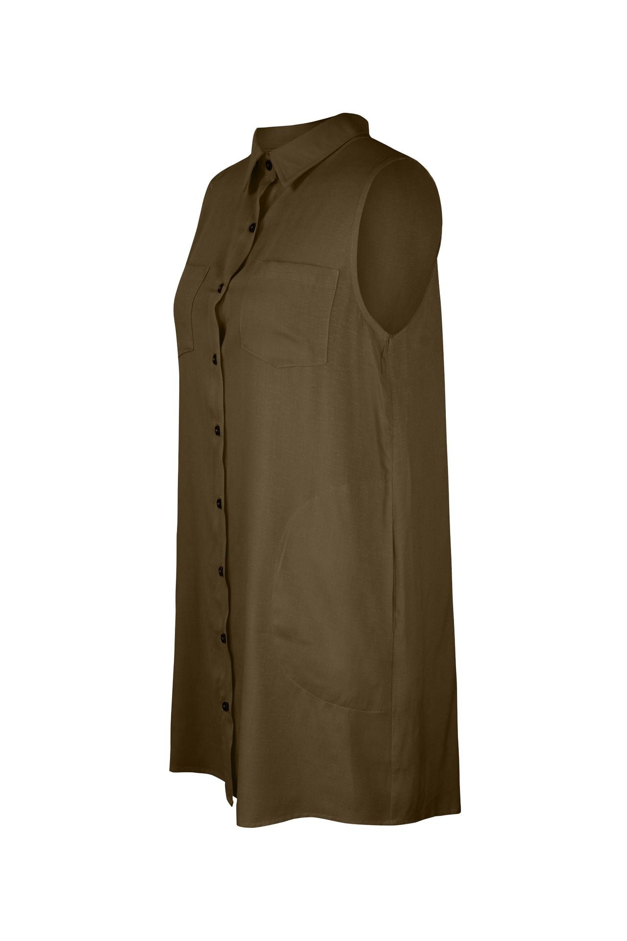 Sleeveless Front Buttons Blouse