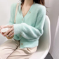 V-neck knitted cardigan