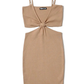 Deep V Neck Hollow Out Bodycon Dress