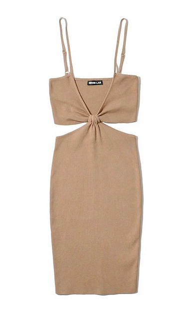 Deep V Neck Hollow Out Bodycon Dress