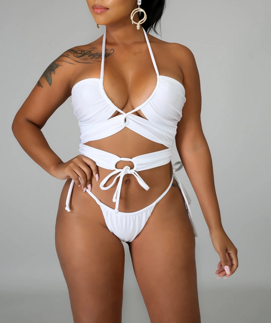 Cross Hollow Out Bikini Set