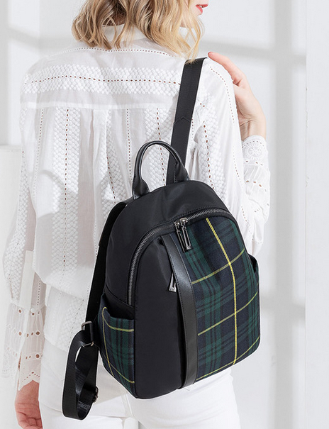 Checked Backpack