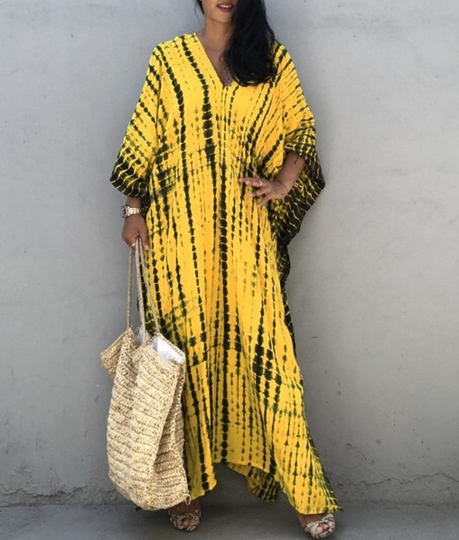 Colorful Slit Cover Up
