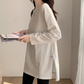Crew neck slit long sleeve T-shirt