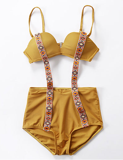 Grenadine Splicing Bikini Set