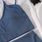 Solid Color Cross Bikini Set