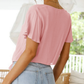 Front Buttons Deep V Neck Top