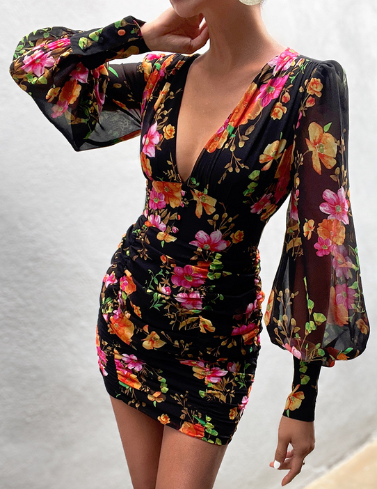 Puff sleeve Floral Dress