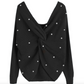 Back Cross Pearls Sweater
