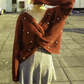 Back Cross Pearls Sweater