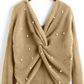 Back Cross Pearls Sweater