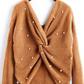 Back Cross Pearls Sweater
