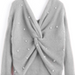 Back Cross Pearls Sweater