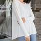 Back Slit Long Sleeve Top