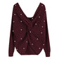 Back Cross Pearls Sweater