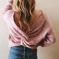 Back Cross Pearls Sweater