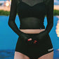 Black See-through Three Pieces Bikini Set