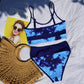Blue High Waist Bikini Set