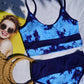 Blue High Waist Bikini Set