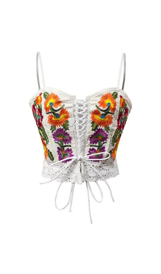 Boho Lace Up Cami Top