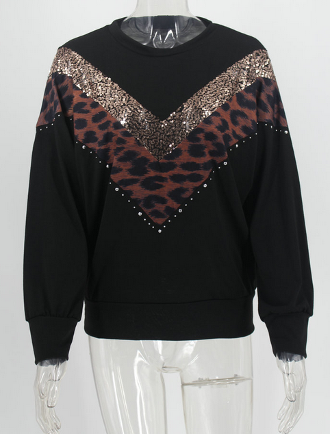 Sequins Splicing Top