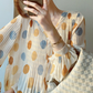Front Buttons Folded Chiffon Top