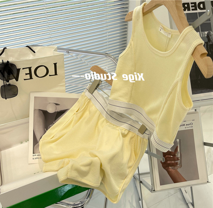 Sleeveless Top And Shorts Two Pieces Set