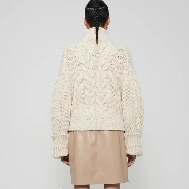 Stand-up collar zipper pullover sweater
