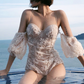 Back Lace Up Lace Swimwear