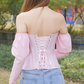 Off The Shoulder Back Lace Up Top