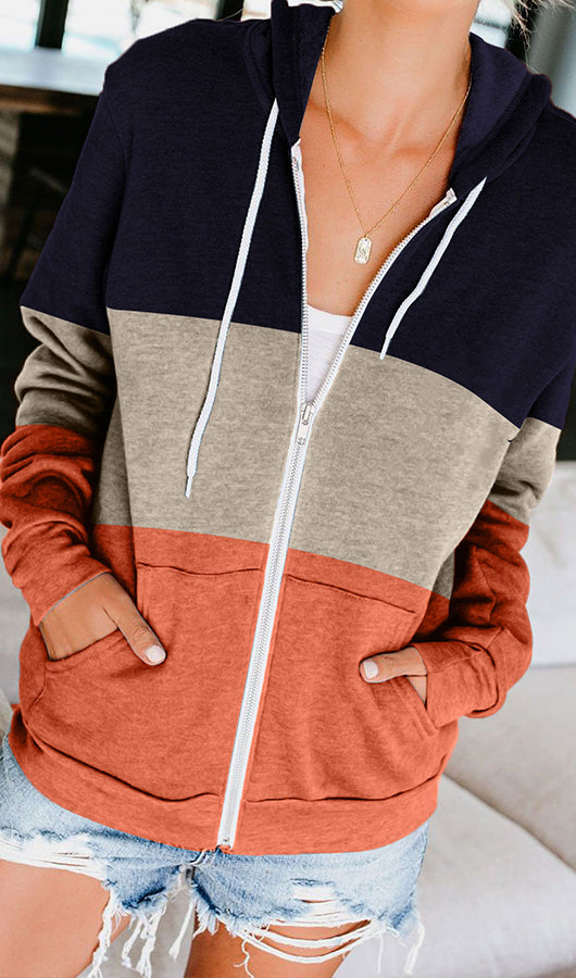 Front Zipper Hoodie Sweatshirt