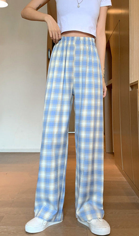 Checked Print Trousers