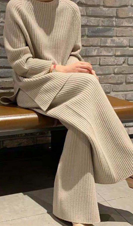 Casual Sweater And Trousers Two Pieces Set