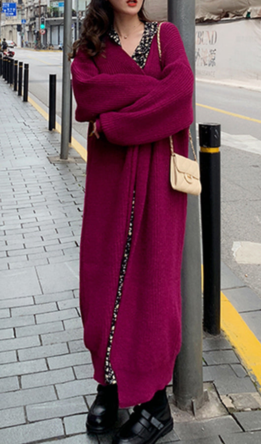 Casual Knit Long Cardigan