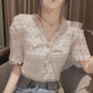 V Neck Folded Chiffon Top