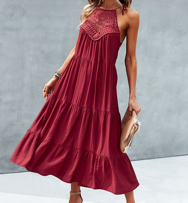 Solid Color Casual Dress