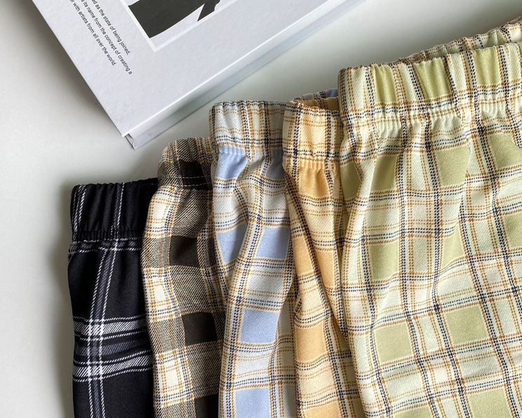Checked Print Trousers
