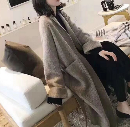 Solid Color Knit Cardigan