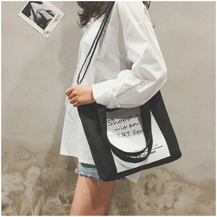 Canvas Letter Print Bags