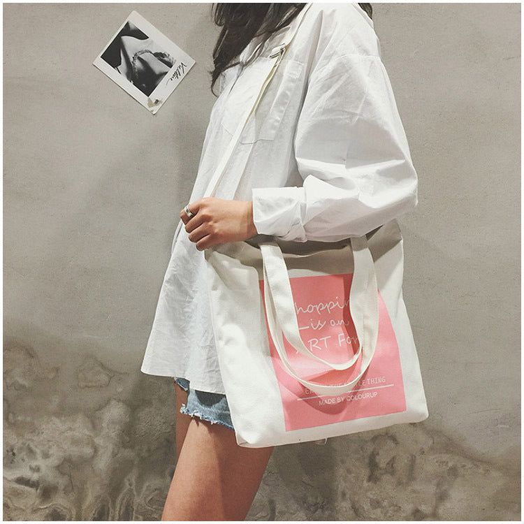 Canvas Letter Print Bags
