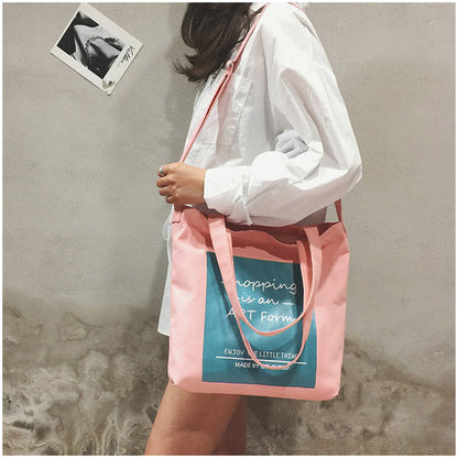 Canvas Letter Print Bags